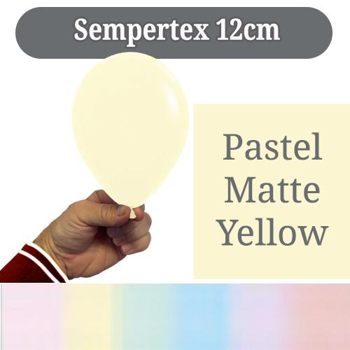 Latex Balloon 12cm Pastel Matte Yellow Pk 50