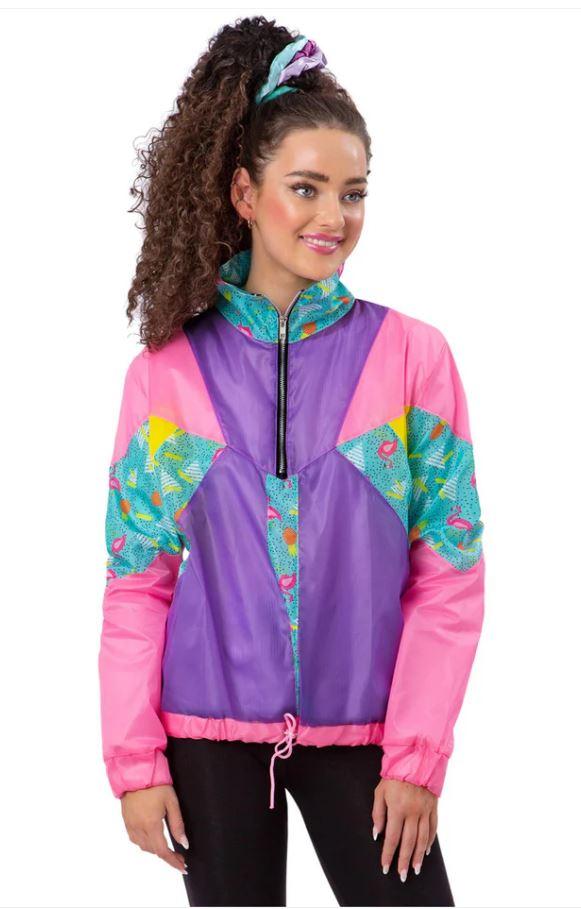 Costume Adult 80s Pastel Windbreaker Jacket