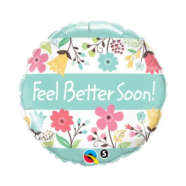 Balloon Foil 45cm Feel Better Soon Floral