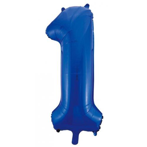 Balloon Foil Megaloon Number 1 Blue 86cm