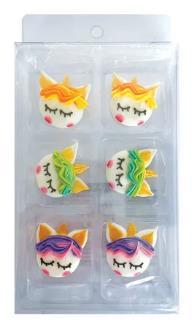 Edible Icing Decorations Unicorn Face Pk/6