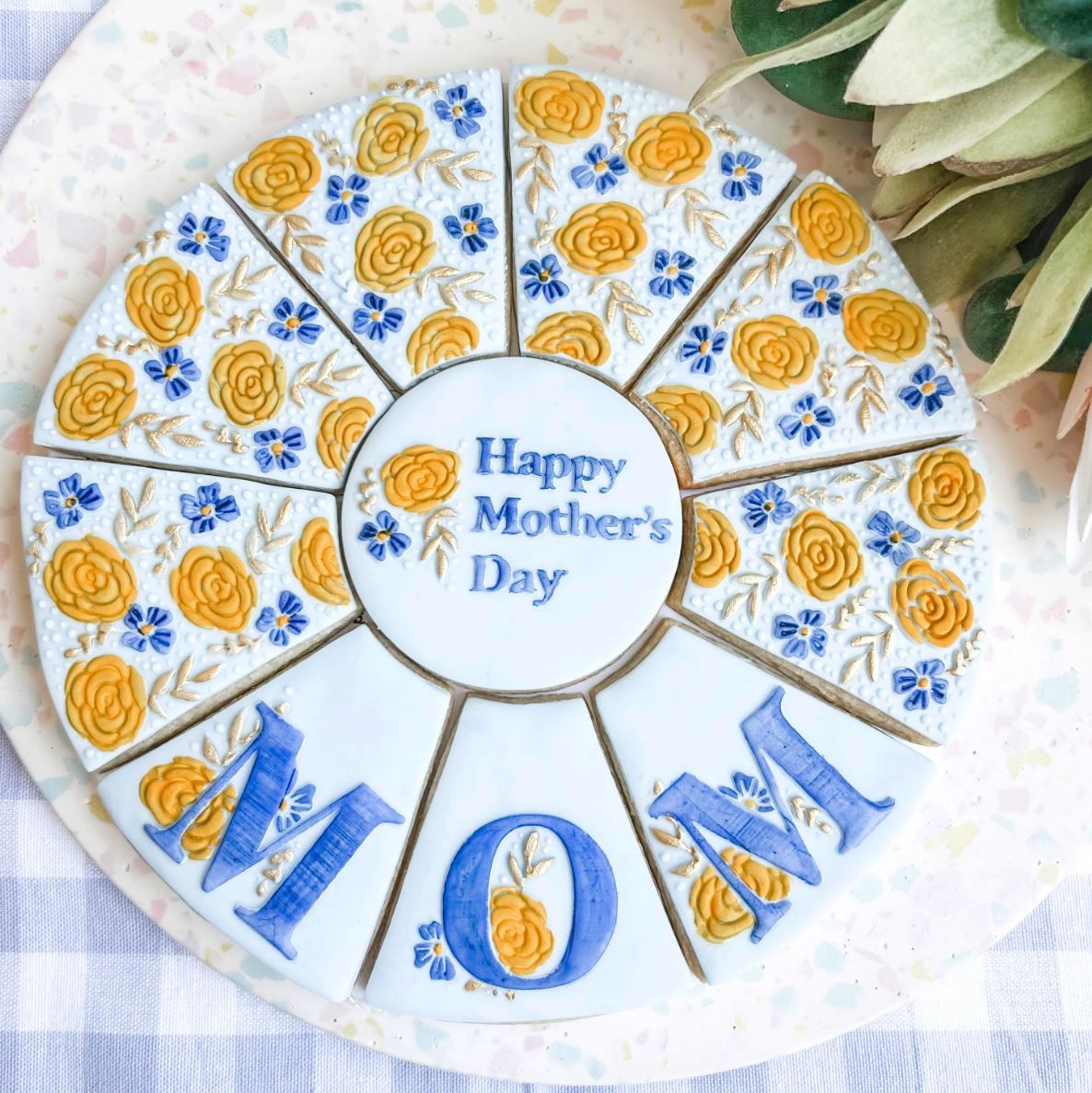 Mum Floral Platter Cookie/Biscuit Cutter & Debosser Set (Bikkie Smalls)