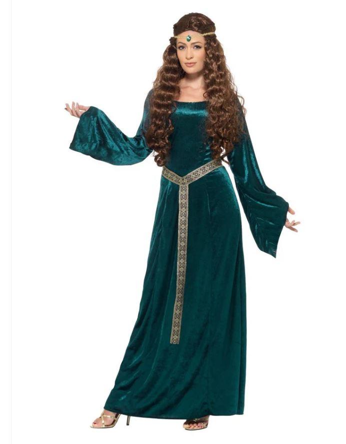 Costume Adult Medieval Maid Green