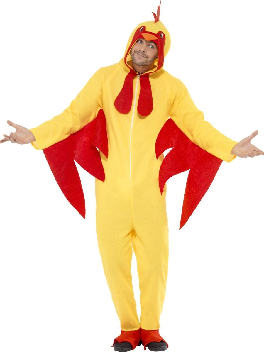 Costume Adult Animal Chicken/Rooster/Hen Hooded All In One Large