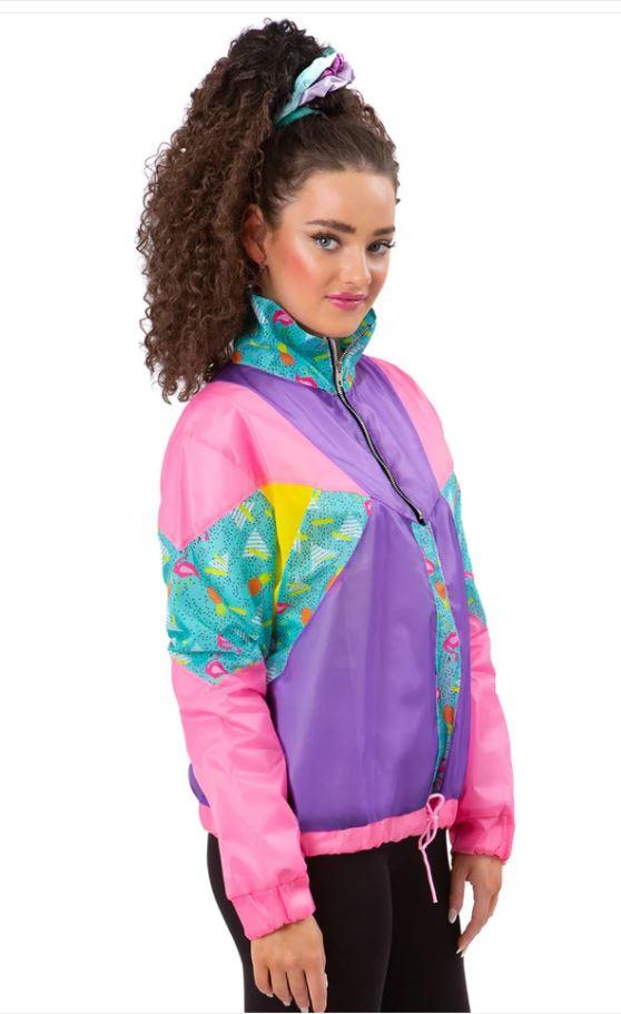 Costume Adult 80s Pastel Windbreaker Jacket