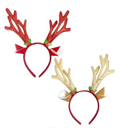 Christmas Glitter Antler Headband Assorted Colours