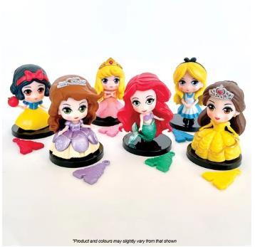 Disney Princesses Plastic Cake Toppers/Figurines/Toys Pk/6