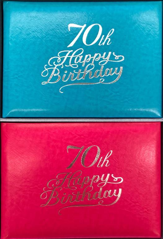 Guest Signature Book 70th Birthday Bright Assorted Colours