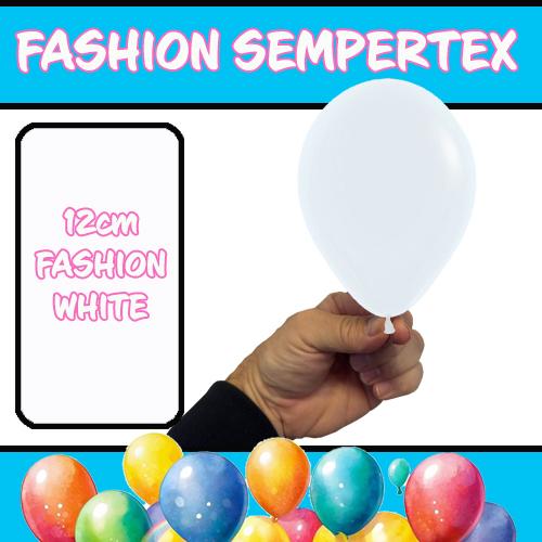 Latex Balloon 12cm Fashion White Pk 50