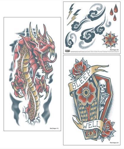 Tattoo Sleeve Red Dragon For One Arm Tinsley Deluxe