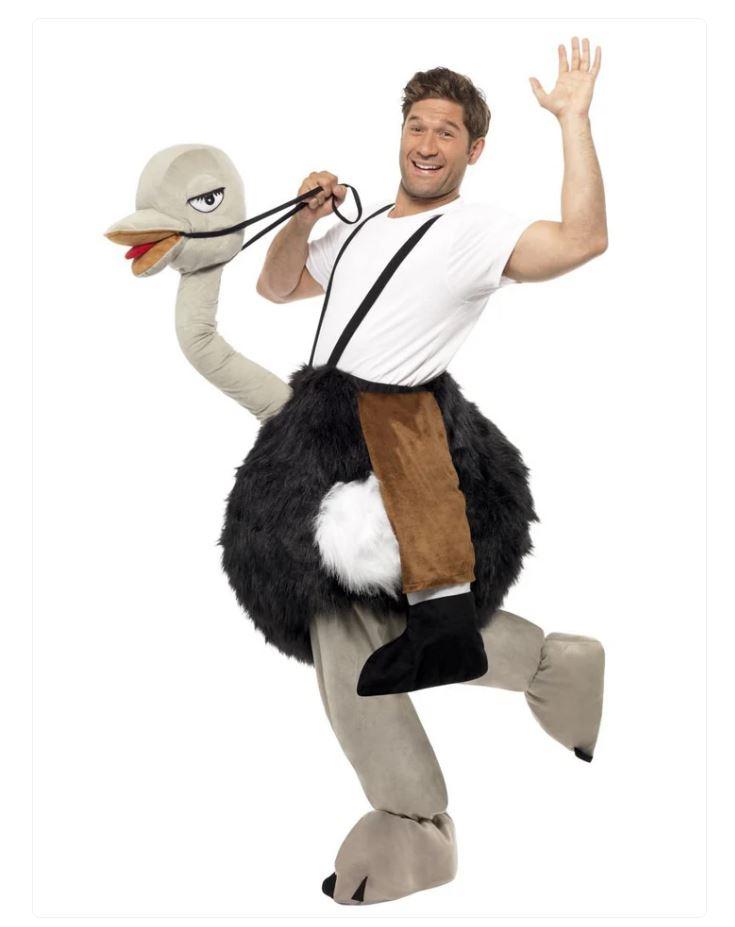 Costume Onesie Adult Animal Ostrich with Fake Legs XL