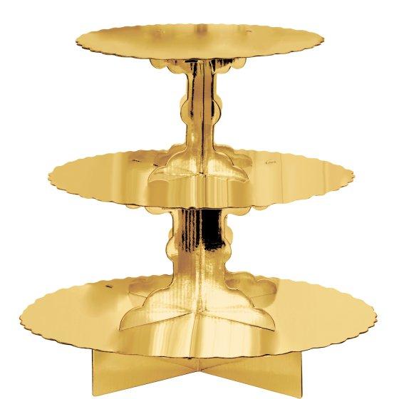 Cupcake/Treat Stand 3 Tier Gold 29.2cm x 29.8cm