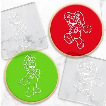 Super Mario Bros Logo Cookie/Biscuit Debossers Pk/2 Cake Craft