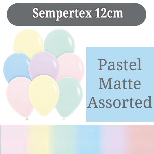 Latex Balloon 12cm Pastel Matte Assorted Pk 50