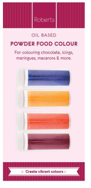 Roberts Powered Food Dye Pk/4 Orange Yellow Blue Violet