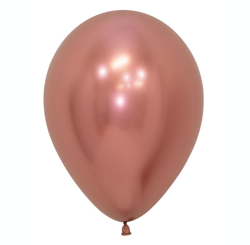 Latex Balloons 30cm Reflex Rose Gold Pk 50