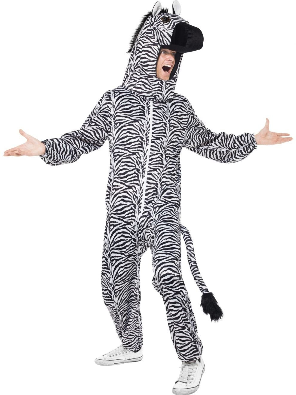 Costume Adult Zebra Black And White Medium