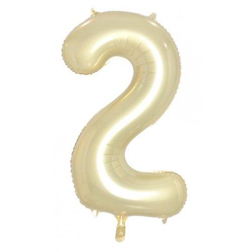 Balloon Foil Megaloon Number 2 Luxe White Gold 86cm