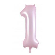 Balloon Foil Megalooon Number 1 Matte Pastel Pink 86cm