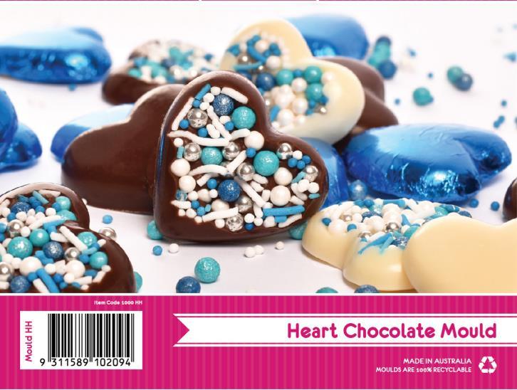 Chocolate Mould Small Plain Heart Moulds x 16 Cavity