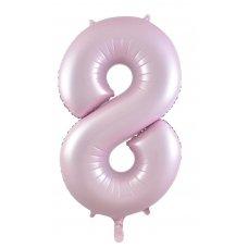 Balloon Foil Megalooon Number 8 Matte Pastel Pink 86cm