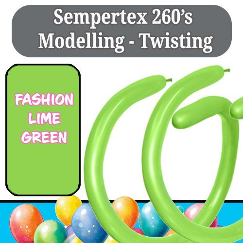 Balloon Modelling 260 Fashion Lime Green Sempertex Pk 50