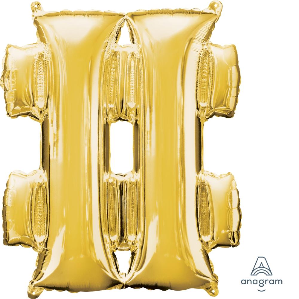 Balloon Foil Symbol # Gold 86cm - Discontinued Line Last Chance To Buy