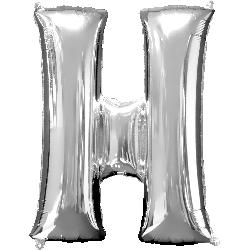 Balloon Foil Letter H Silver 86cm - Discontinued Line Last Chance To Buy