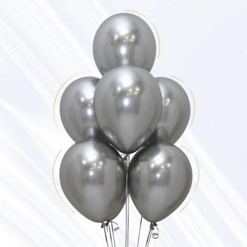 Latex Balloons 30cm Reflex Silver Pk 50