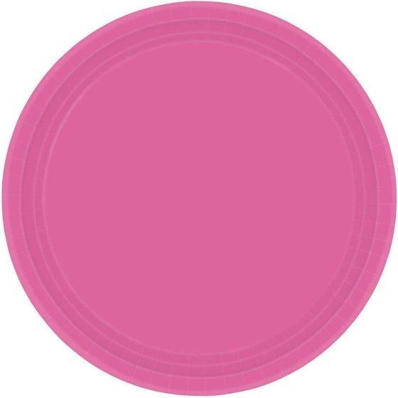 Paper Plates 23cm Bright Pink Round 20 Pack