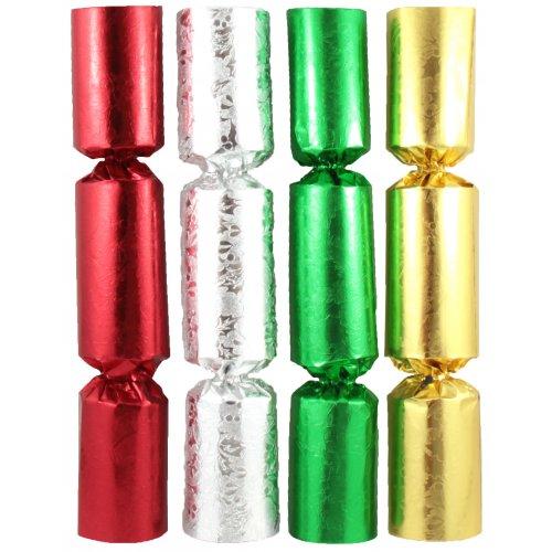 Christmas Bon Bons 20cm Gold/Red/Green/Silver Embossed Stars Box/100