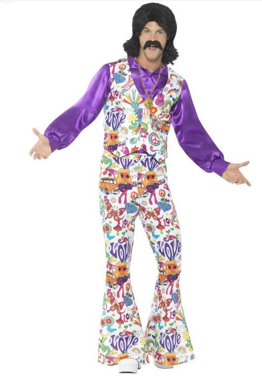 Costume Adult Groovy Hippie Peace & Love 1960