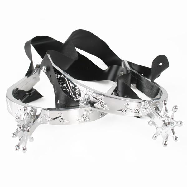 Western Cowboy/Girl Spurs Pair Black & Silver Costume Accessory Toy