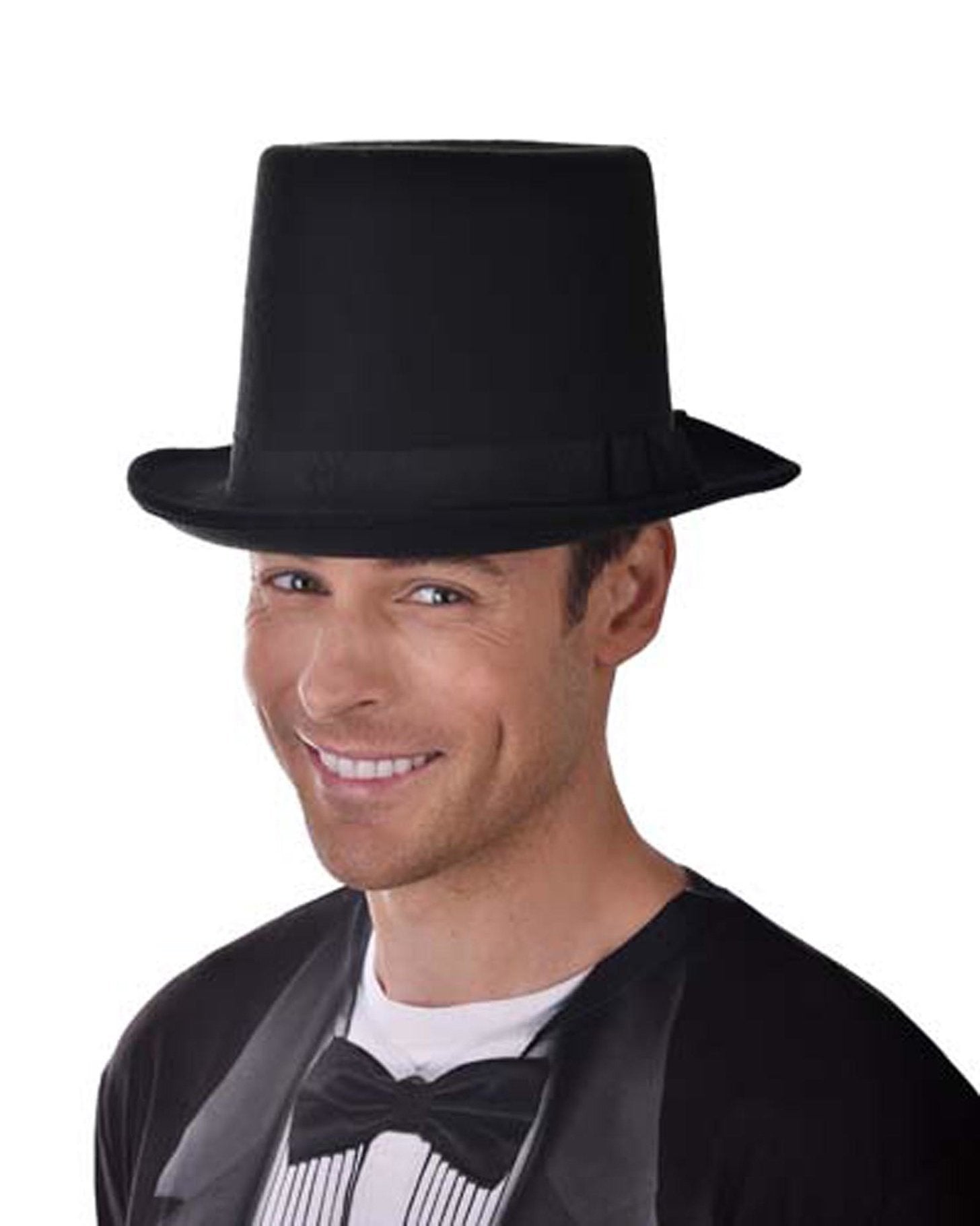 Top Hat Lincoln Felt Black Deluxe with Elastic Inner