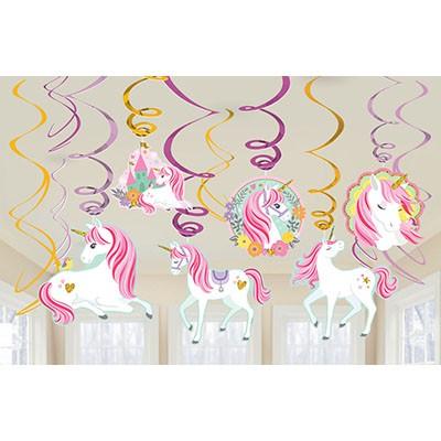 Magical Unicorn Hanging Swirls Pk/12