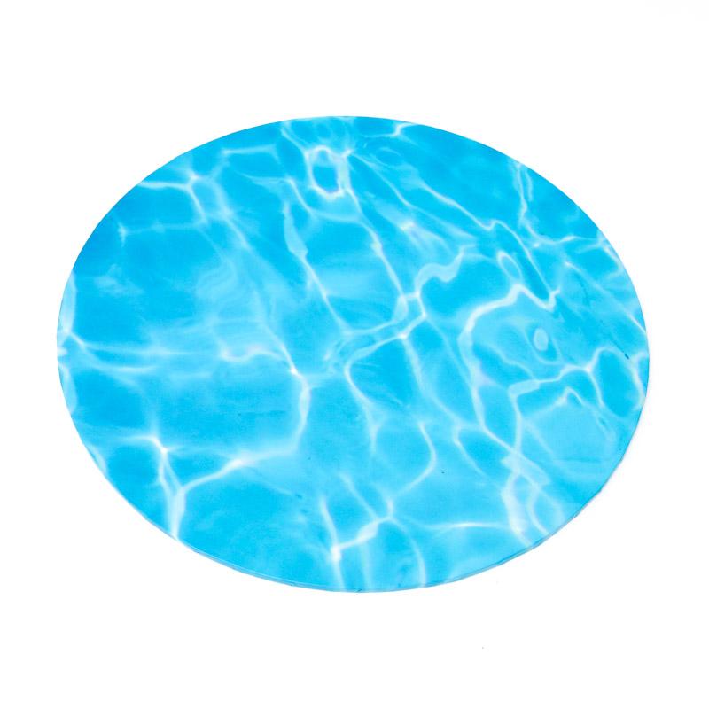 Cake/Food Presentation Board Round Water/Swimming Pool Print 14 Inch