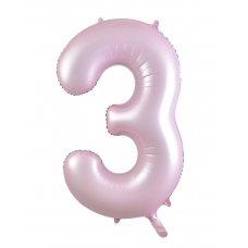 Balloon Foil Megalooon Number 3 Matte Pastel Pink 86cm