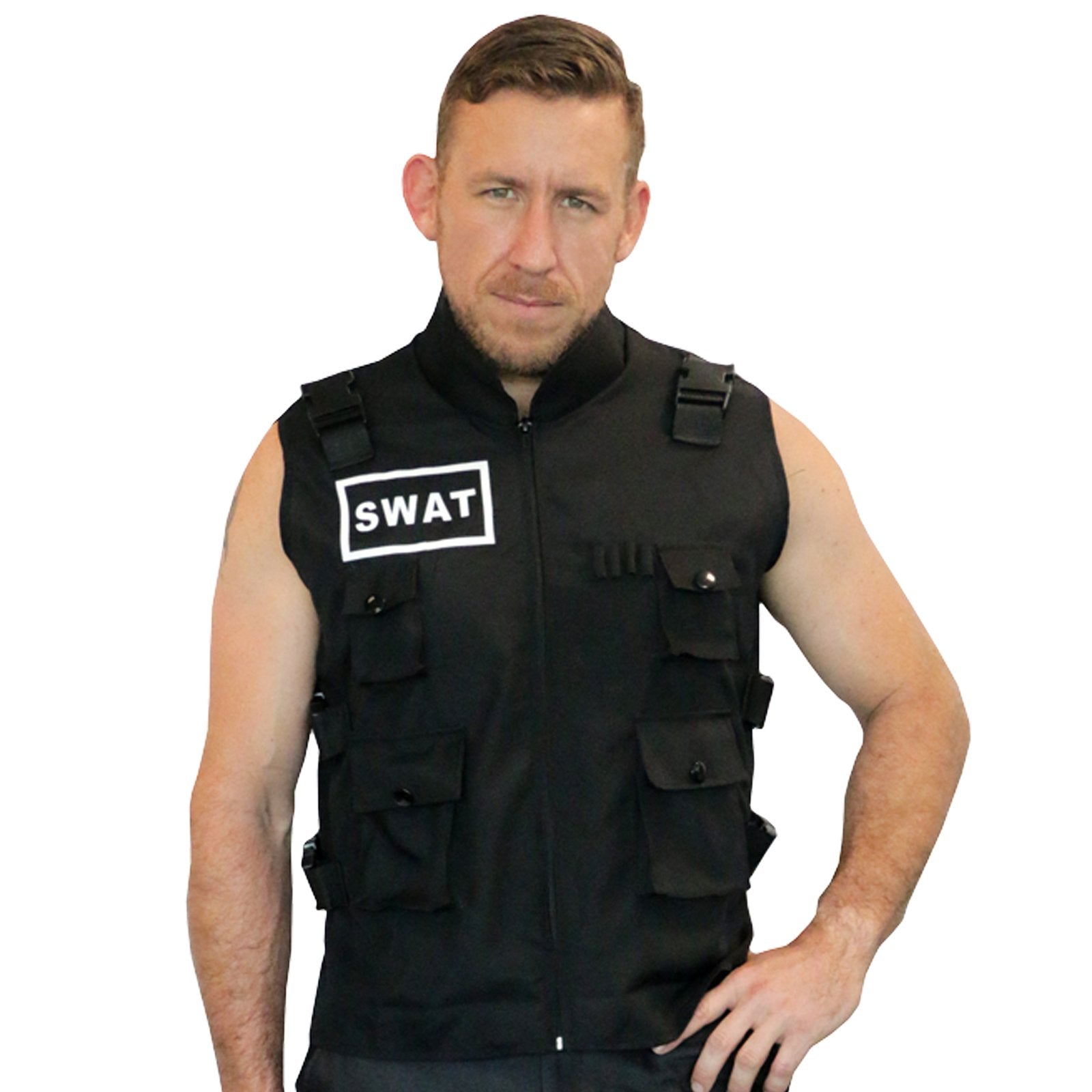 Costume Adult Swat Police Vest & Shin Splints