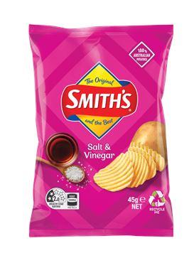 Potato Chips Smiths Crinkle Cut Salt & Vinegar 45g