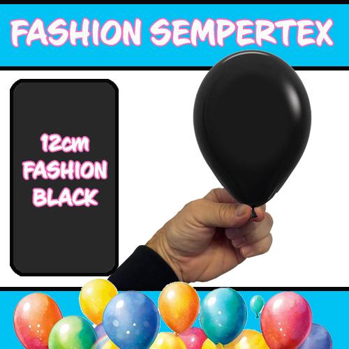Latex Balloon 12cm Fashion Black Pk 50