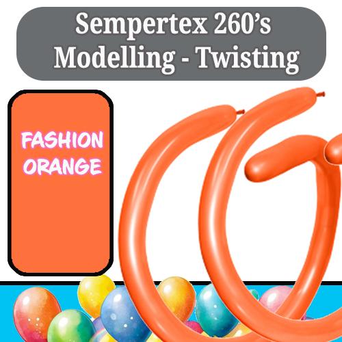 Balloon Modelling 260 Fashion Orange Sempertex Pk 50