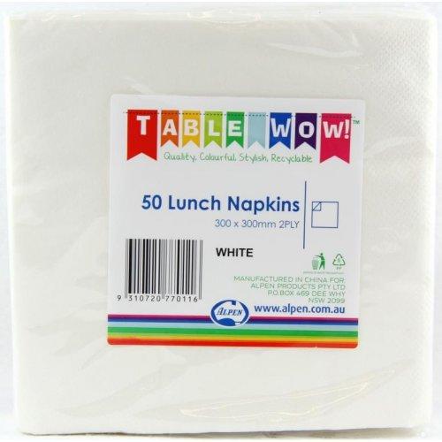 Napkins Lunch 2ply White Pk/50