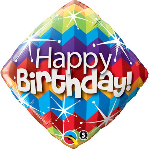 Balloon Foil 45cm Birthday Zig Zag discontinued line