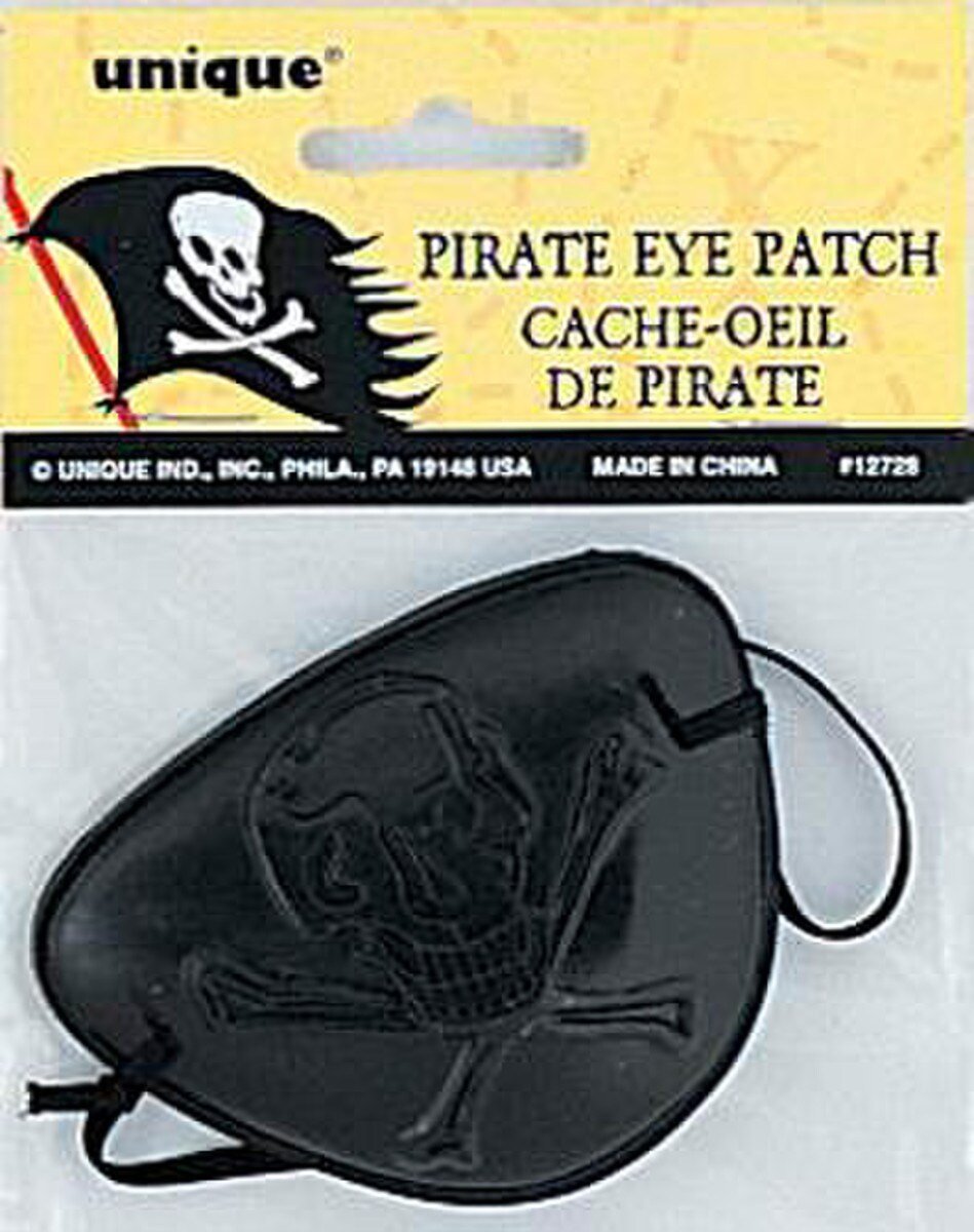 Pirate Eye Patch Black Plastic