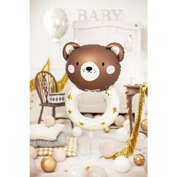 Balloon Foil Shape Teddy Rattle 61cm x 88cm