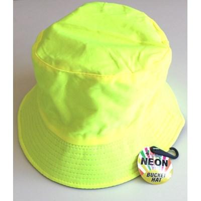 Costume Hat Bucket 1980s Neon Yellow