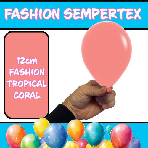Latex Balloon 12cm Fashion Tropical Coral Pk 50
