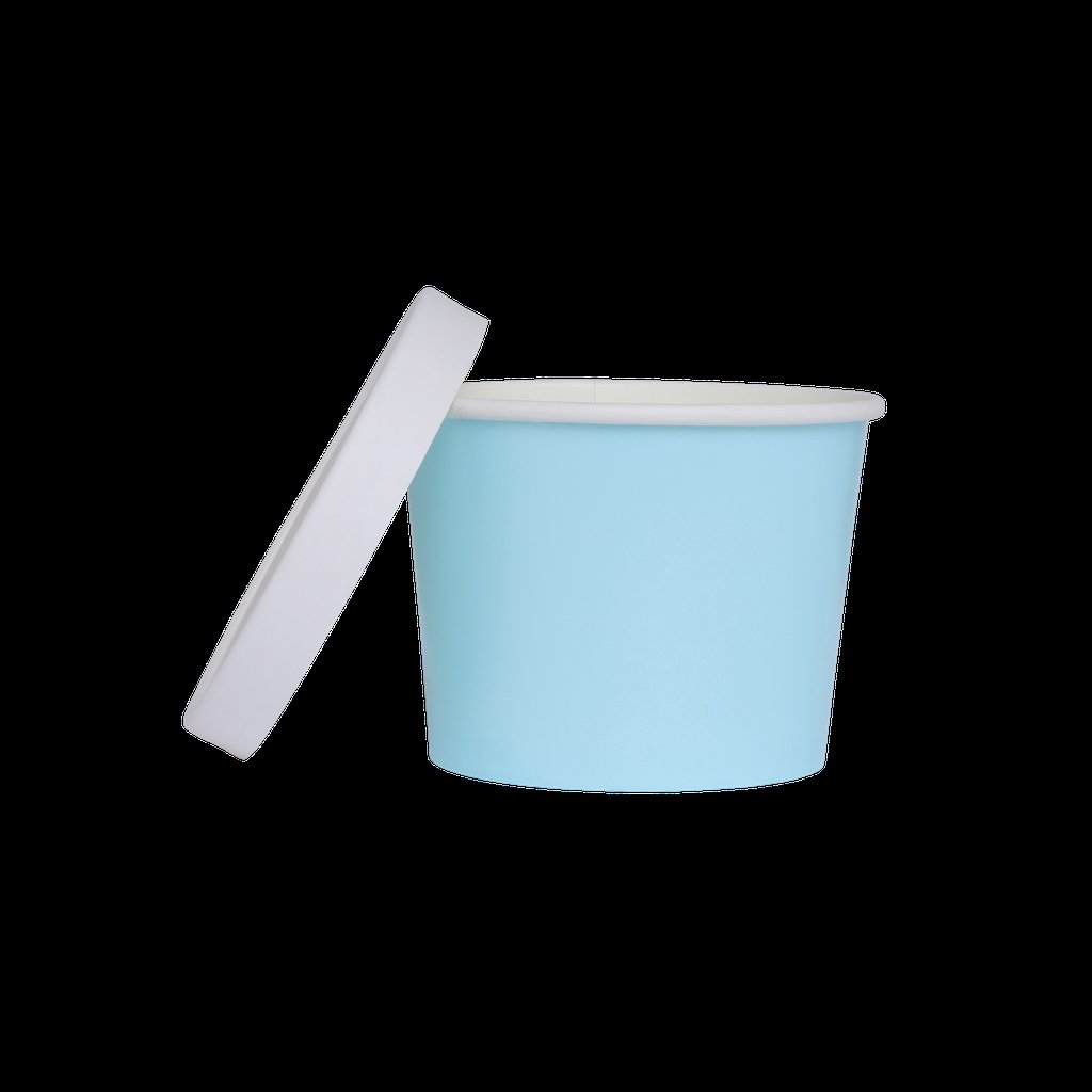 Paper Luxe Round Tub & Lid Pastel Blue Pk 5