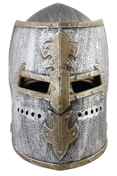 Costume Prop Helmet Medieval Knight Silver Child Size Deluxe Plasitc