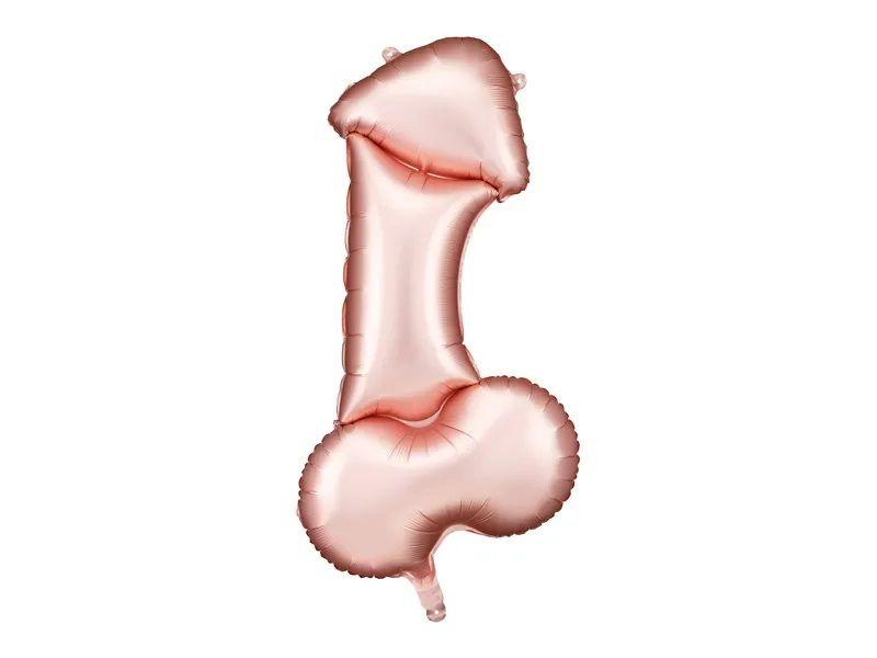 Balloon Foil Shape Penis Hens Night Joke/Novelty Prop Rose Gold 112cm